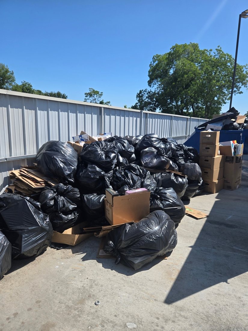 Dumpster overflow before cleanup