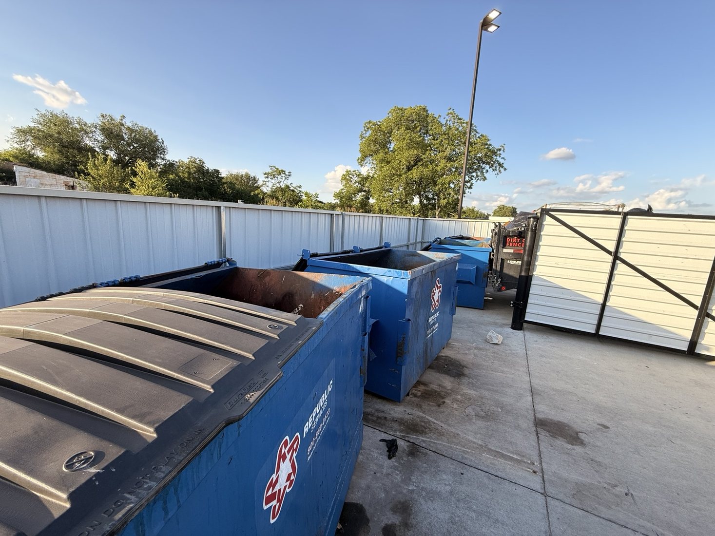 Loaded dumpsters